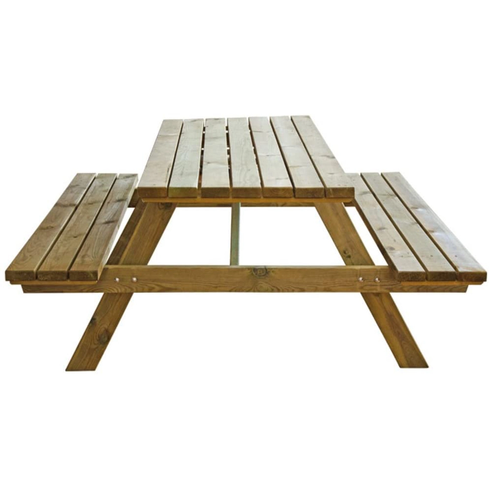 Tavolo Con Panche Pic Nic Legno Esterno Giardino Tavoli 180X160X70Cm Verdelook 626/13