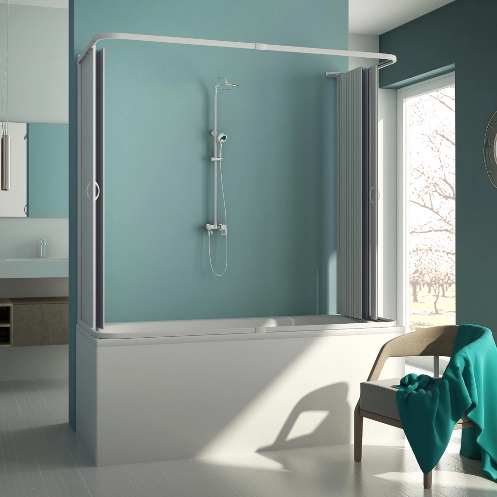 Forte Br230001 Box Vasca Free 3 Lati Riducibile-Ap. Centrale (70 X 150-170 X 70 Cm) H 150 Cm, Bianco