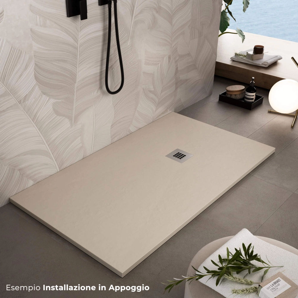 Piatto Doccia 90X90 Cm In Pietra Bonussi Everest Crema